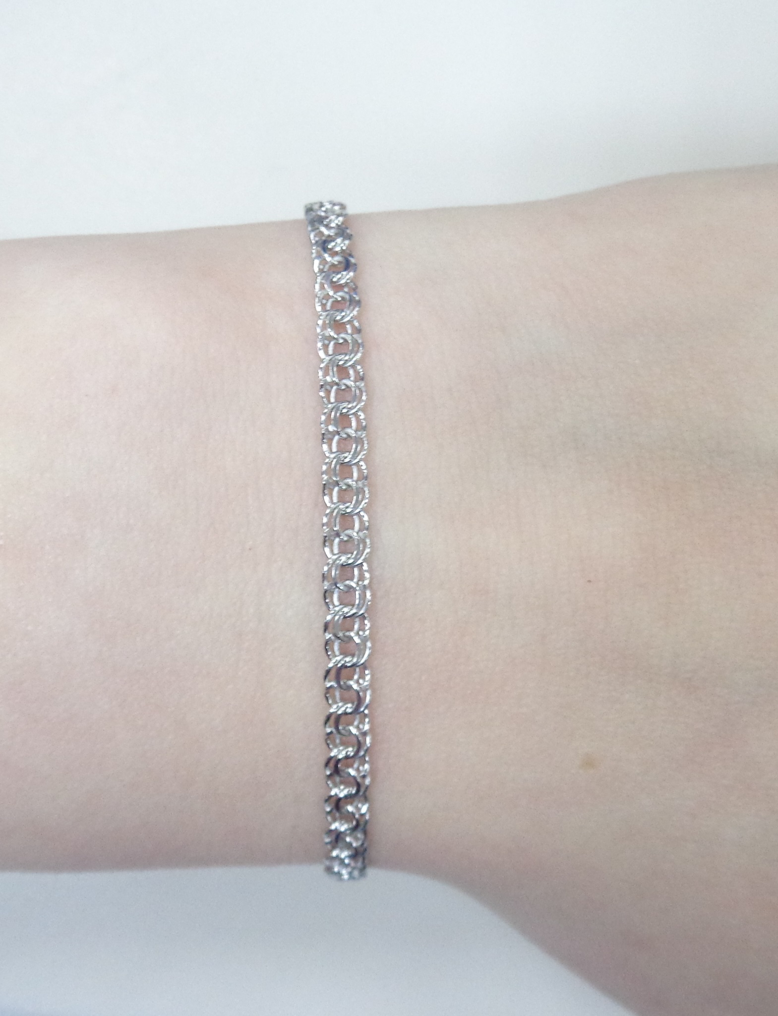 Серебряный браслет плетение "Бисмарк"